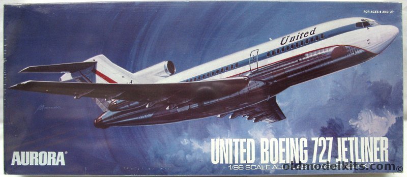 Aurora 1/96 Boeing 727 - United Jetliner, 353 plastic model kit